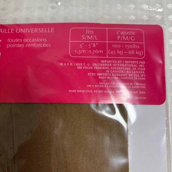 Sophi Day Sheer Reinforced Toe Pantyhose One Size  S/M/L Beige Bundle of 9 NEW - Picture 5 of 6